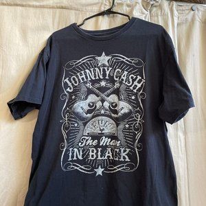 Johnny Cash The Man In Black Graphic Print Shirt Men’s Large Sun Records Black